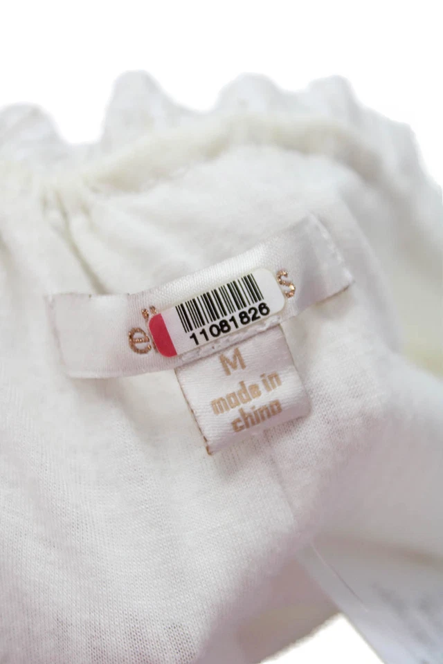 Vestido Ella Moss Mujer Crema Sabana Rayas Línea A Volantes Beige Talla M Foto 4 de 4