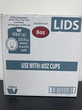 WinCup Foam Plastic Lids for 8 Oz 1000 Ct White