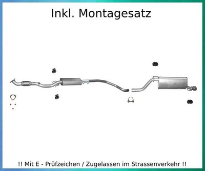 Auspuffanlage für Opel Corsa D E 1.4 55/64/66/74KW Auspuff Montagesatz Chrom