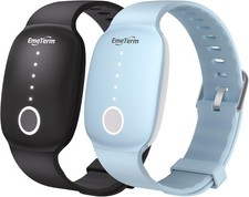  2 Pack EmeTerm Relieve Vomit Nausea Electrode Stimulator Wristband Black Blue