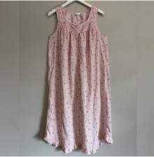 Adonna Pink Floral Shabby Chic Cottagecore Prairie Cotton Nightgown Size Large