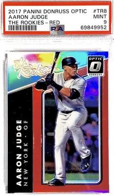 RARE 2017 AARON JUDGE /99 RED PSA 9 LOW POP PANINI DONRUSS OPTIC MINT