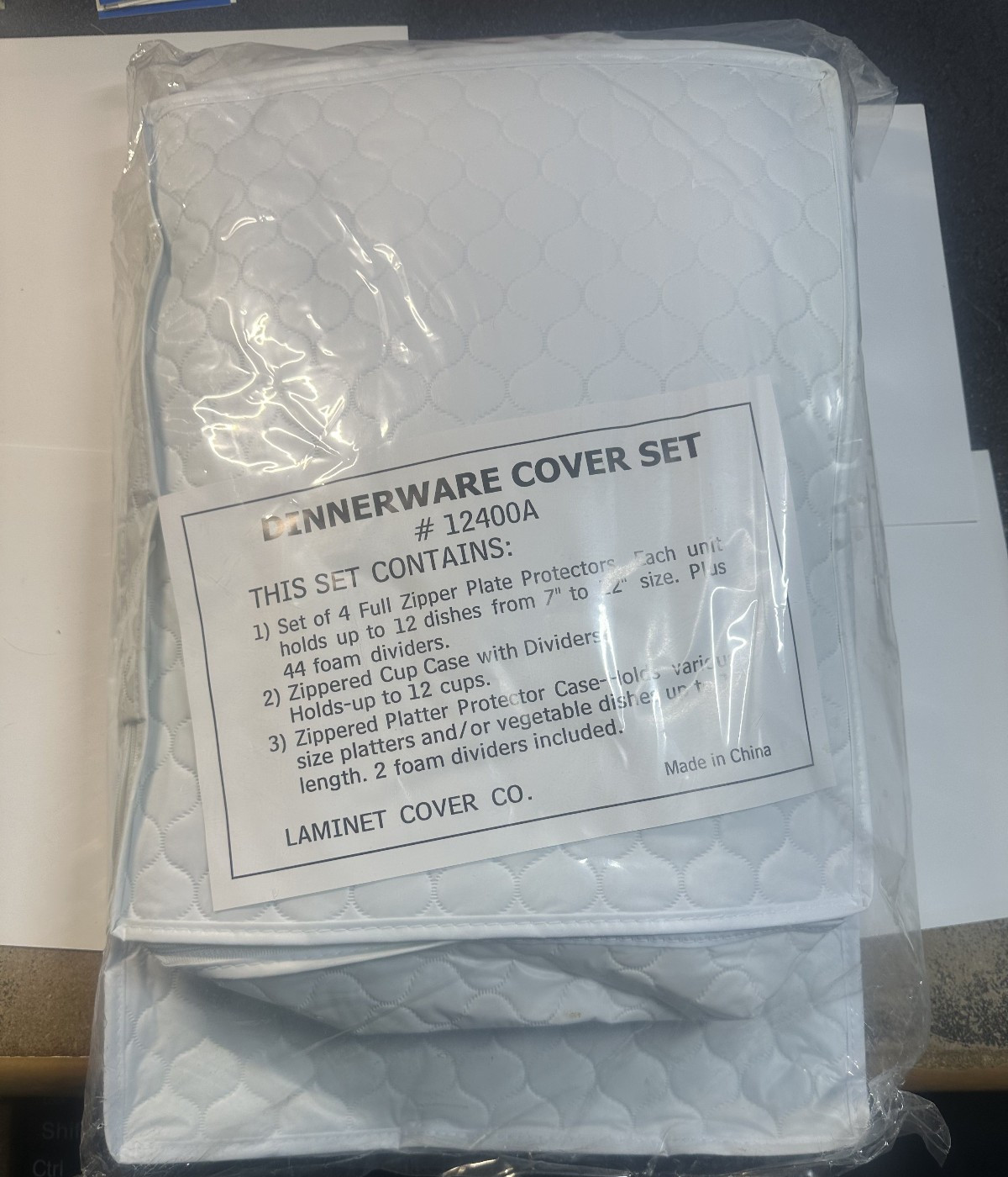 Heavy Duty Vinyl Dinnerware Cover Set Protectors #12400a Set