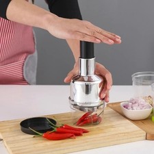 Manual Hand Press Garlic Onion Vegetable Food Chopper Cutter Processor Dicer US