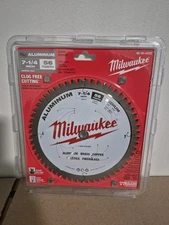 MILWAUKEE 7-1/4 ALUMINUM METAL CUTTING CARBIDE CIRCULAR SAW BLADE 56T 48-40-4335