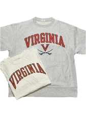 Vintage University of Virginia Champion Reverse Weave Sweatshirt And T Shirt M