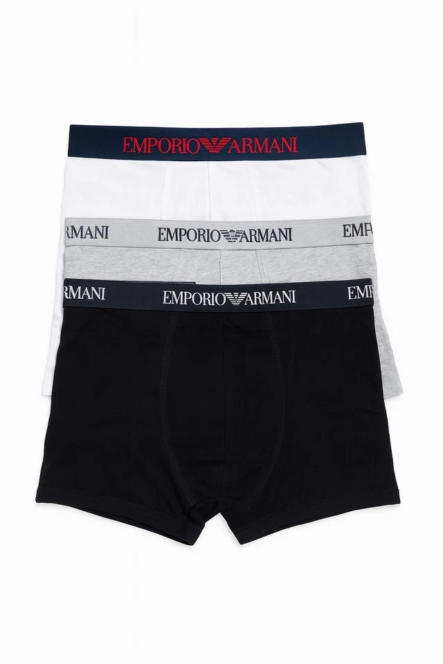 Emporio Armani Men’s 3 Pack Boxer Briefs – Luxury Cotton Underwear