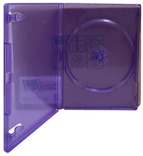 USDISC DVD Cases Standard 14mm Premium, Single 1 Disc (Clear Purple) Lot