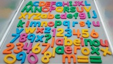 Lot Of 85 Large Assorted Plastic Refrigerator Magnetic Letters And Numbers