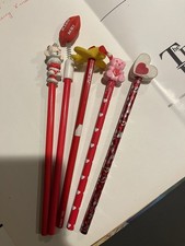 Vintage Valentine's Day themed novelty pencils Lot Of 5