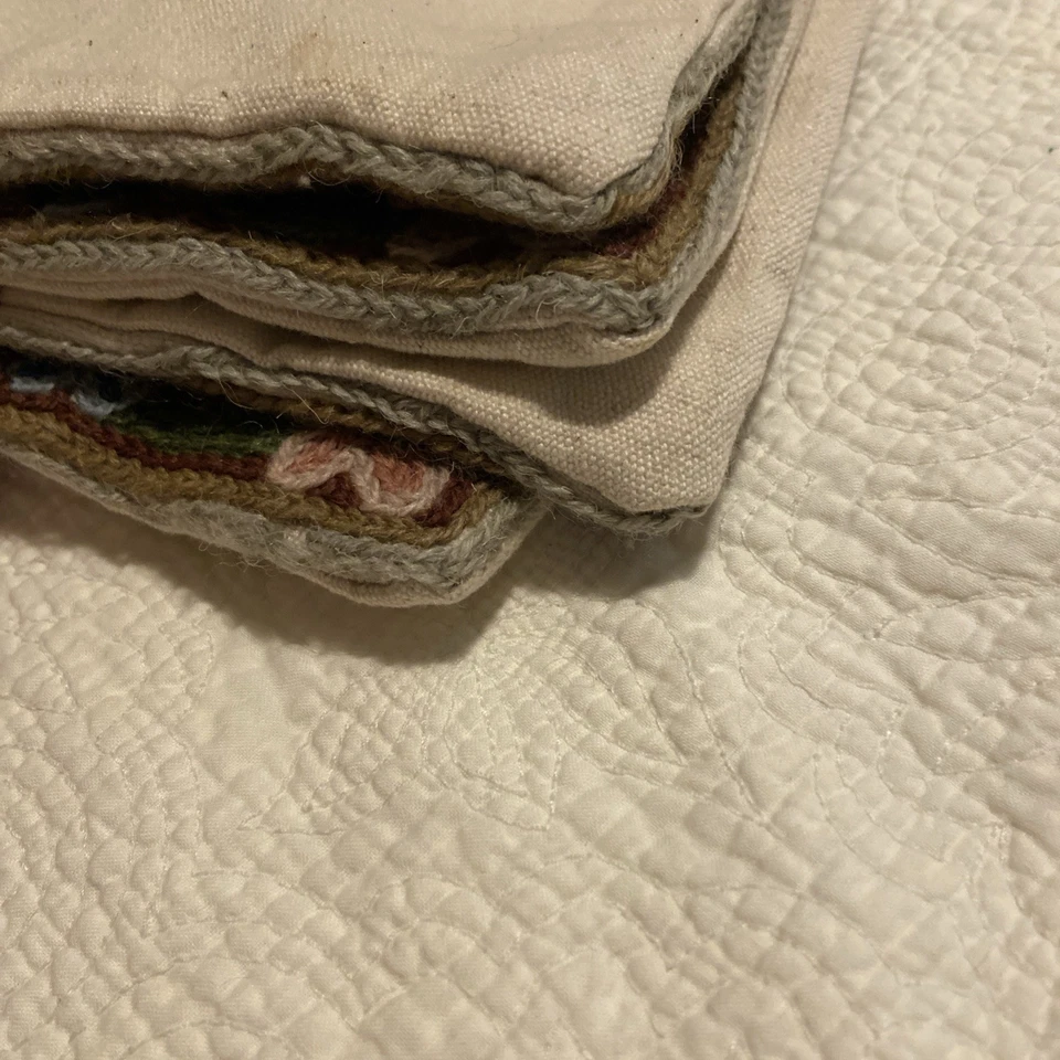 Vtg Hand Embroidery Cushion Cover Boho Floral 15”x15.5” Decorative Pillow Case - Image 2 of 4