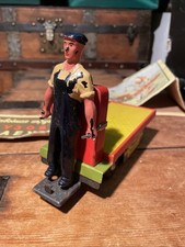 Vintage Russian Tin Toy Man Tractor Box Poor Rare As Seen Children’s Antique