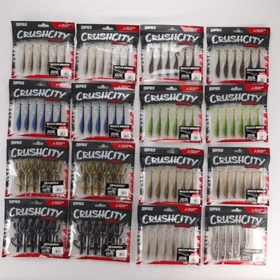 Rapala CrushCity Customs Soft Plastic Lure Lot 16 Packs Mooch Minnow Hedgehog