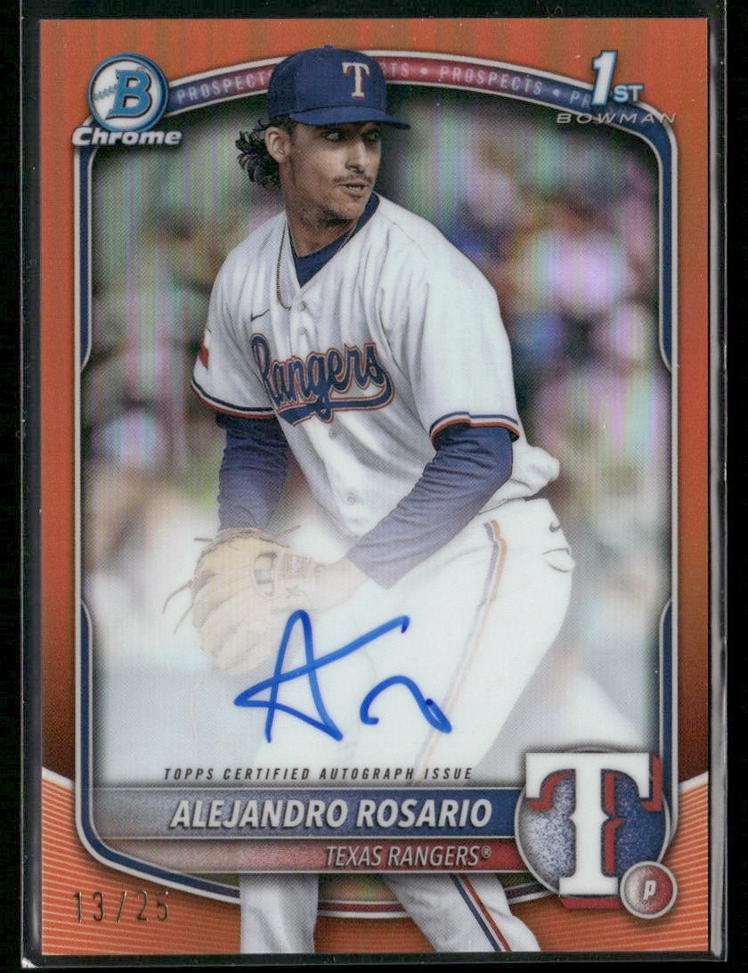 2025 Bowman Chrome Alejandro Rosario Orange Refractor Auto /25 #CPA-ARO