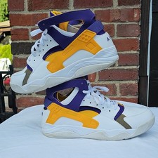 Nike Air Flight Huarache Lakers Blanco/Dorado Púrpura Medio Top Correa 705005-101