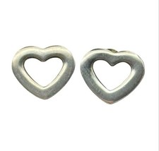 Tiffany  Co VINTAGE Silver Open Hearts Stud Earrings