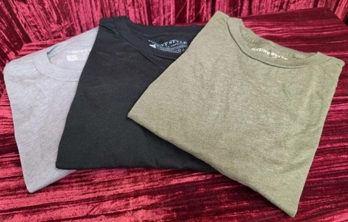 3X PACK Grunt Style Men’s LARGE T-shirt Tee Plain GREY BLACK OLIVE/GREEN NEW