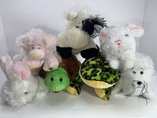 Webkinz Lot Of 7 Animals-No Codes- Seal, Frog, Turtle, Cow, Pig, Mouse, Bunny