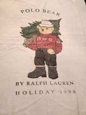 Vintage Ralph Lauren Polo Beach Bath Towel Holiday Tree Woodsmen 1998 66  x35"