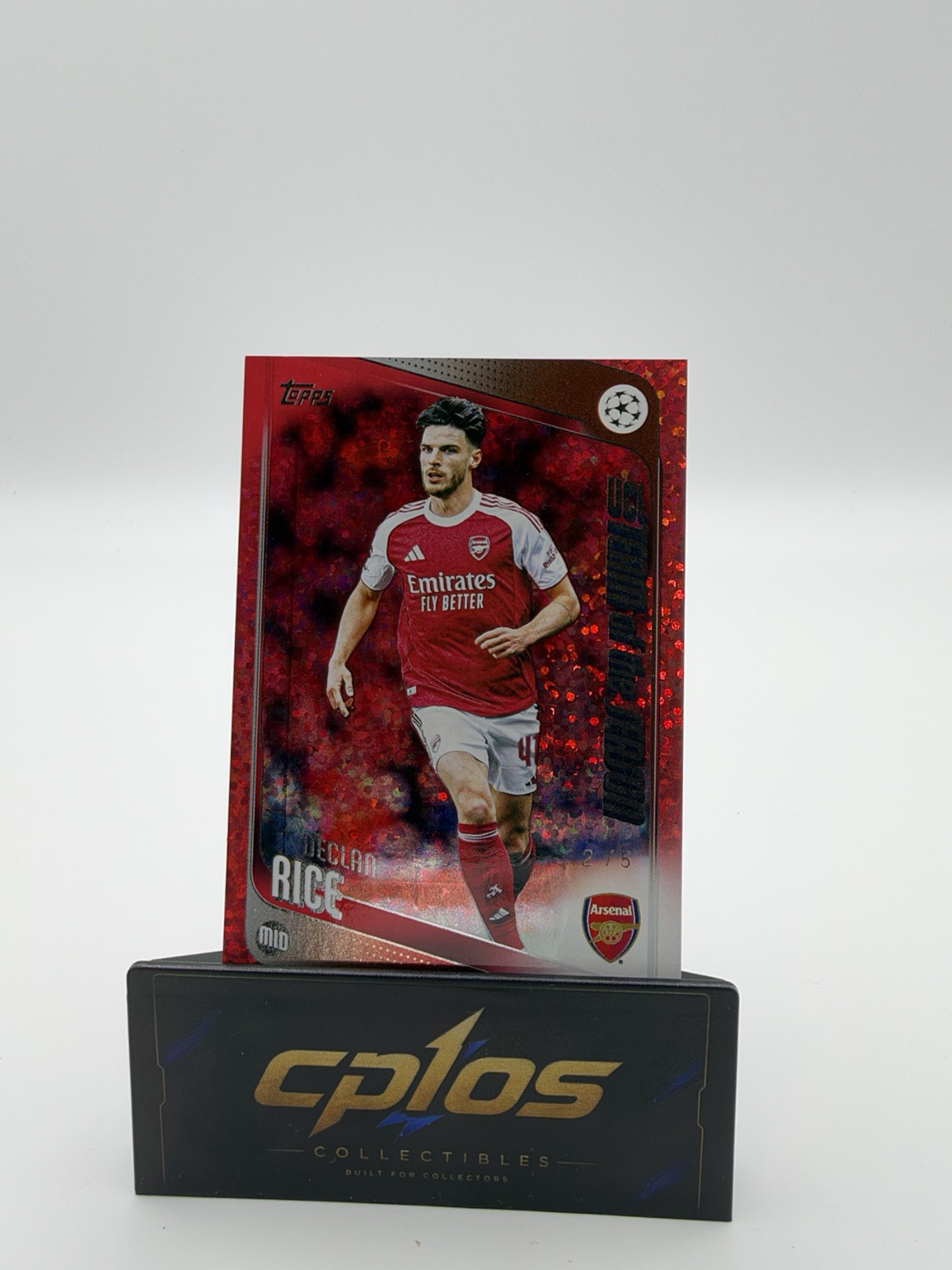 2025-26 Topps UCC Declan Rice Red Mini Diamonds 2/5 Arsenal SSP