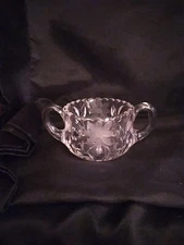 Early American Pressed Glass Double Handled Open Sugar Bowl.               (202)
