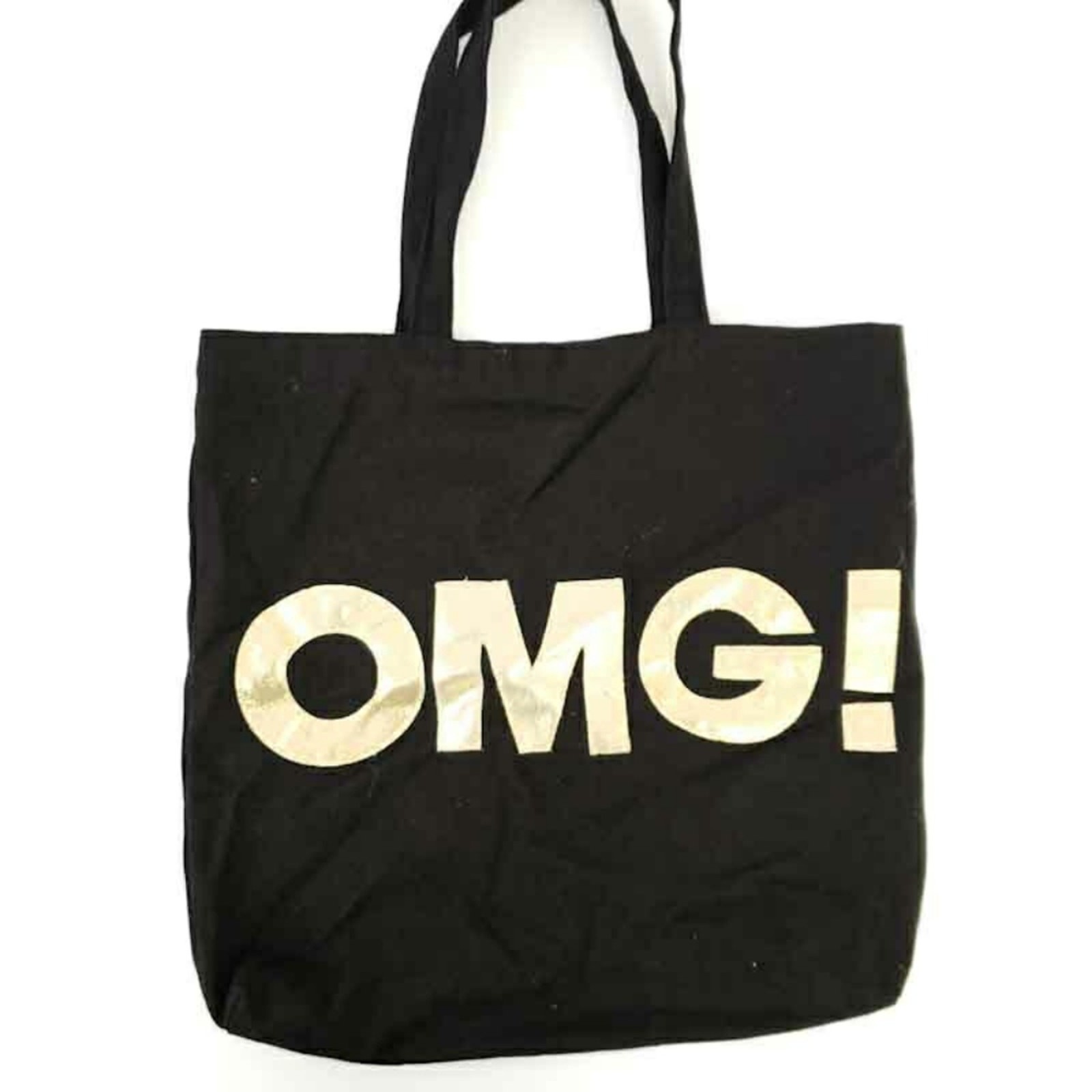 OMG Tote Bag Black Gold Letters 16x16 Kids Teens Excellent Condition