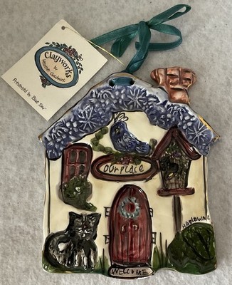 Blue Sky Clayworks Heather Goldminc Wall Plaque House Our Place Welcome 6'' New