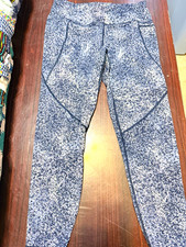Sweaty Betty Blue/White Spotted Ankle Leggings Women's 8 Logo