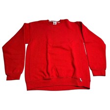 Vintage Y2K Russell Ath Sweatshirt Adult M youth XL Blank Red USA Made Sweater