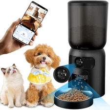 Automatic Cat Feeder w/ Dual Camera 5L 2K HD WiFi Smart Pet Food Dispenser
