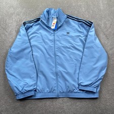 Adidas Originals Track Jacket Men's Ash Blue Black Full Zip Size L