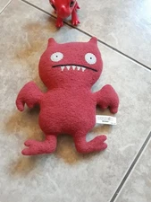 Ugly Doll 2002 ICE BAT “Little Uglys” Red Orange Bat Stuffed Animal Plush Toy 7”