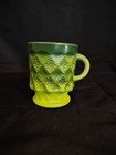 Vintage Anchor Hocking Fire-King Kimberly Diamond Glass 8oz Green Coffee Mug — photo 3