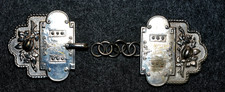 Vintage Art Deco Floral Dress Clasp Belt Buckle Two Piece Metal Silver Tone