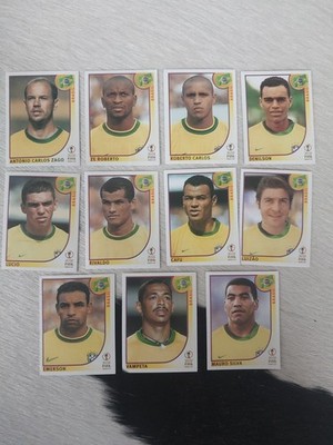 WM 2002 Panini BRASILIEN Sticker Bilder Ungeklebt Fussball Rivaldo R.Carlos