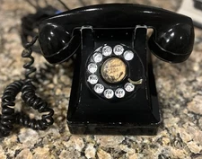 Vintage Bell System Telephone 1940s Western Electric Metal Rotary Dial Desk