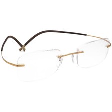 Silhouette Eyeglasses 7581 20 6050 Icon Collection Gold Rimless 51 19 140