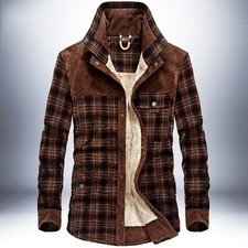 Winter Jacket Men Thicken Warm Fleece Jackets Coats Pure Cotton Plaid Jacket