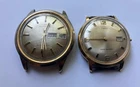 2 Vintage Timex Gold Tone Watch Faces Cases For Parts Not Working SOLD AS IS