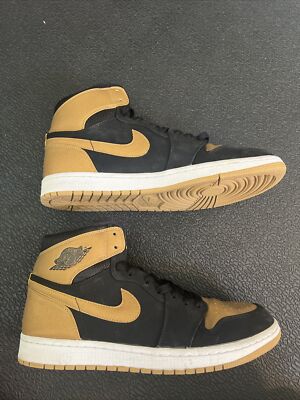 Nike Air Jordan 1 Retro High Men's 11.5 Black/Gold Melo 2014 Shoes