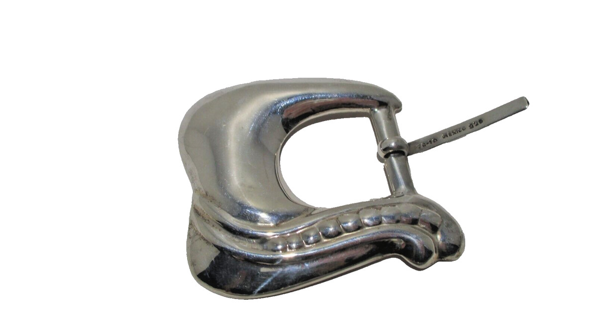 VINTAGE MEXICO STERLING SILVER DESIGNER BELT BUCKLE