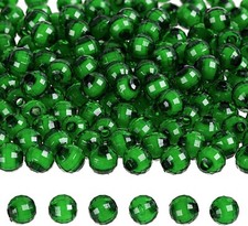 50 Acrylic Disco Beads 8mm Green Faceted Jewelry Supplies Translucent BULK