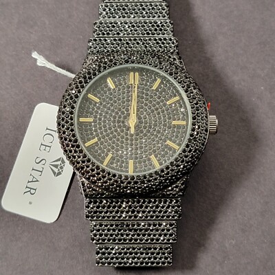 Ice Star Fully Blinged Out Mens Watch No 9833 Fancy Costume Jewelry Style JK2