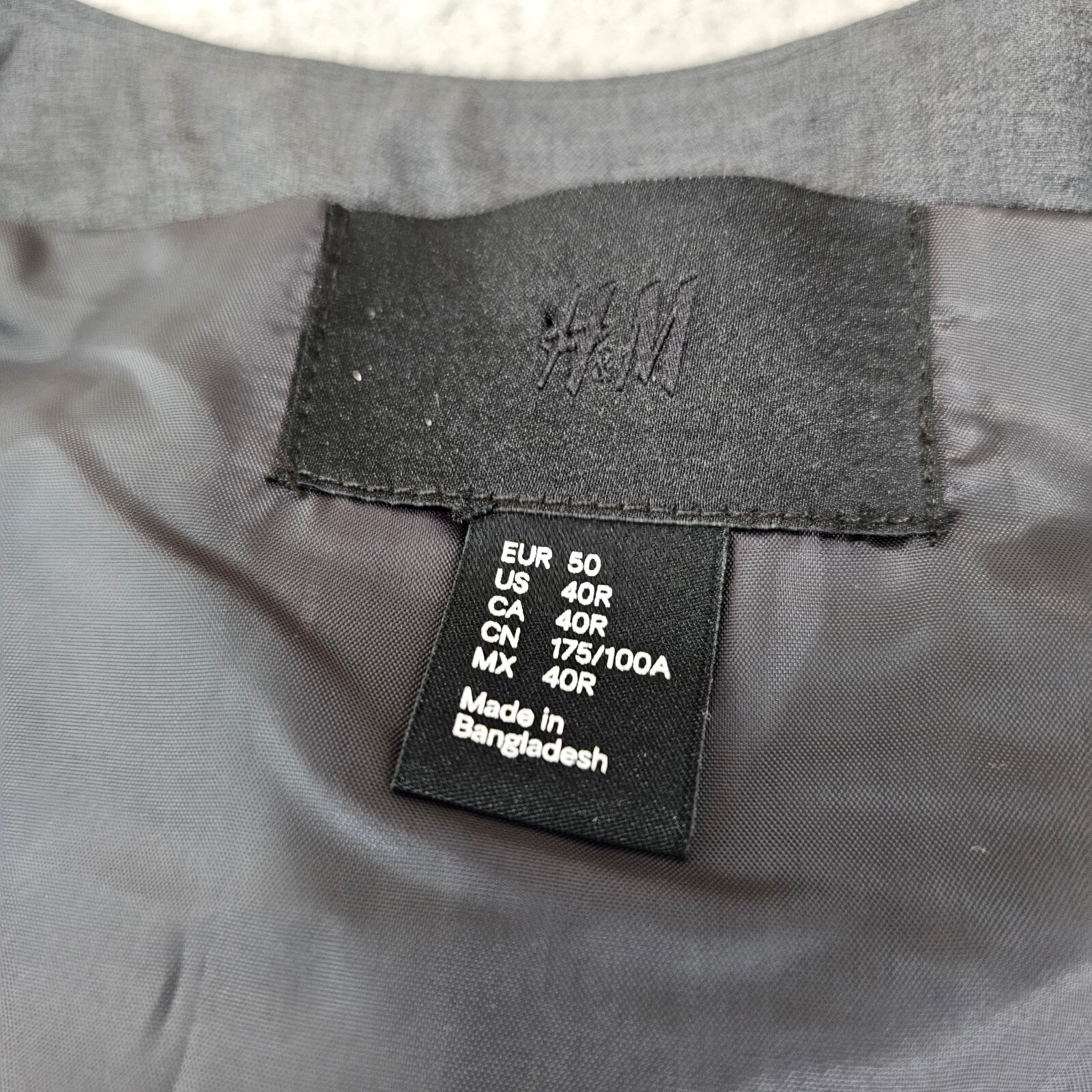 H&M Vest Mens Size 40R Grey Suit Stretch 5 Button Front Sleeveless