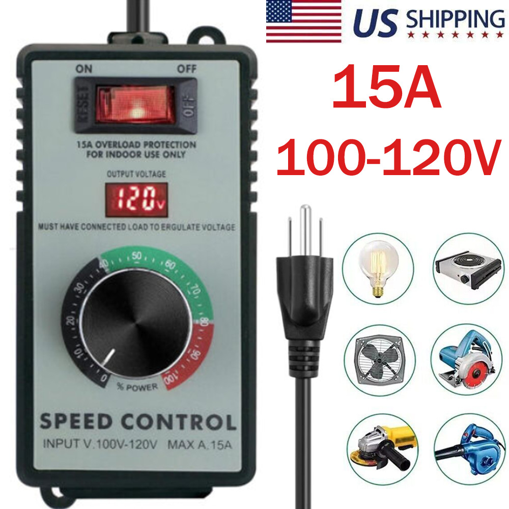 Versatile AC Motor Speed Controller 120V Electric Fan Speed RegulatorLED Display