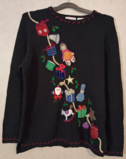 "Ugly" Christmas Ornaments Sweater -Size L