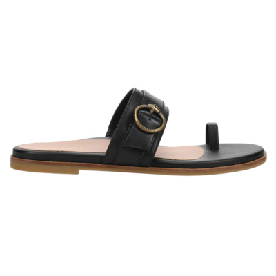 Cole Haan Abbie Slide Flat Womens Black Casual Sandals W26058