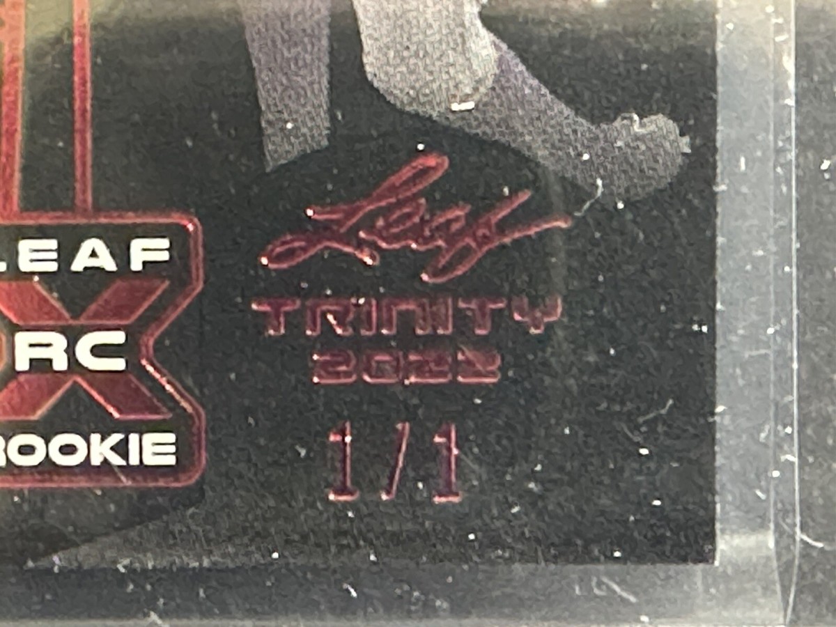 2022 Leaf Trinity Jackson Chourio Black Red Foil Logo Patch