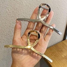Hollow Geometric Fashion Gold  Silver Metal Hair Clips Women Party Daily Wear