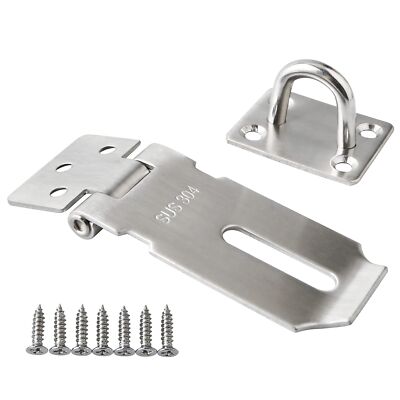 Hasp Lock,Door Hinge Lock Padlock,Black Clasp Latch Hinges Lock